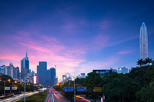 广东省深圳市城市夜景