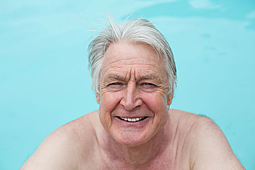 高兴,老人,游泳,游泳池,头像