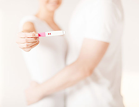 特写,女人,男人,妊娠测试