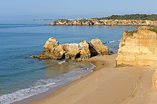 岩石构造,普拉亚达洛查,大西洋,阿尔加维,葡萄牙