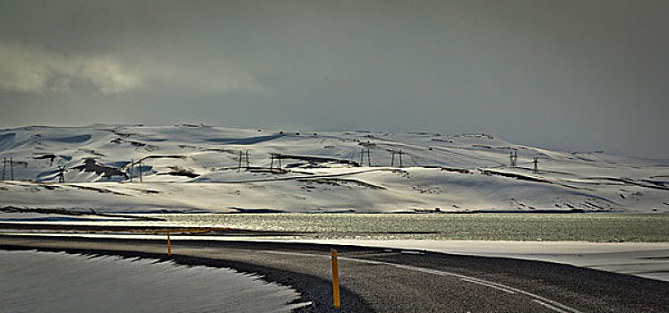 驾驶,兰德玛纳,冰岛,冬天