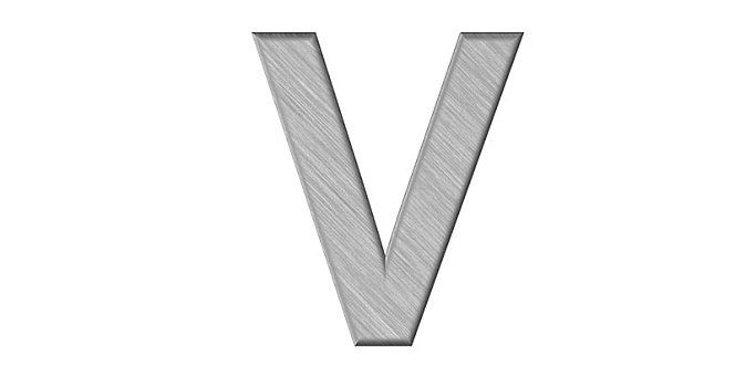 字母v,金属,白色,隔绝,背景