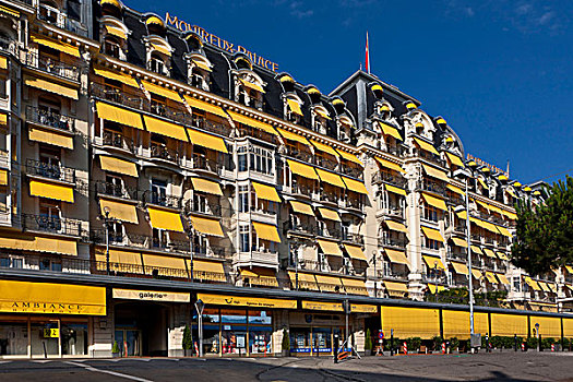 酒店,蒙特勒,宫殿,第一,日内瓦湖,沃州,瑞士,欧洲