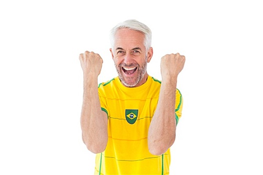 欢呼,巴西人,球迷,黄色