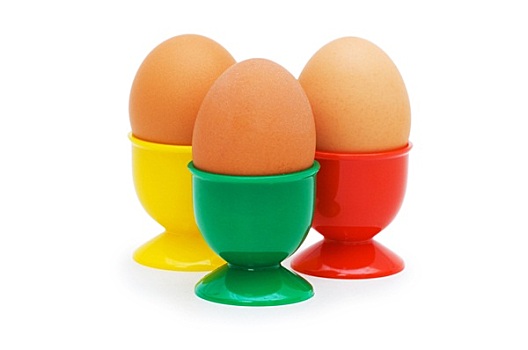 红皮鸡蛋,固定器具,隔绝,白色背景