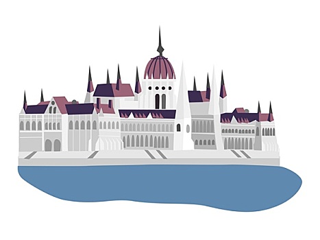 布达佩斯,议会,矢量,插画