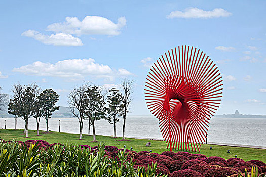 苏州金鸡湖畔城市雕塑---风车