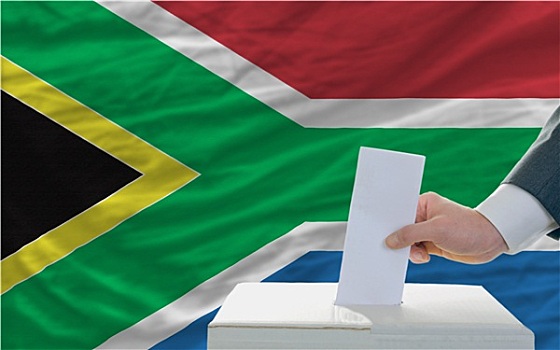 男人,投票,选举,南非,正面,旗帜