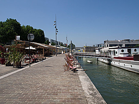 法国,巴黎,13世纪,地区,港口,火车站,咖啡馆,赛纳河,河