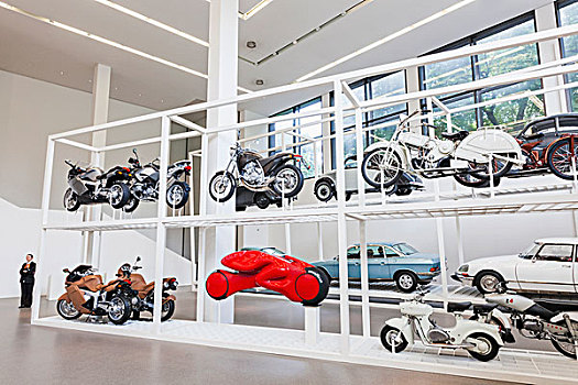 德国,巴伐利亚,慕尼黑,现代艺术博物馆,展示,摩托车