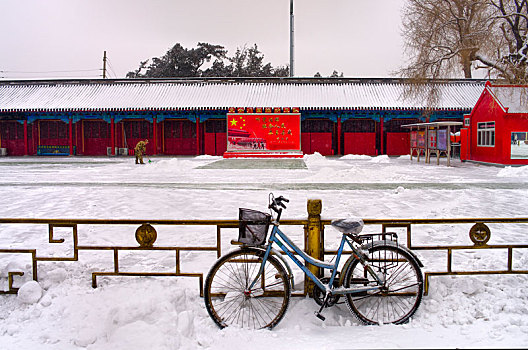 下雪,故宫,北京,中国