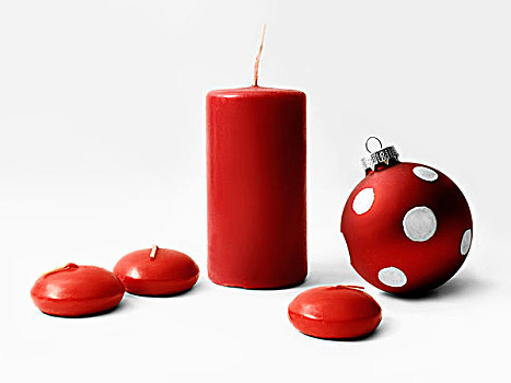 红色,蜡烛,圣诞装饰