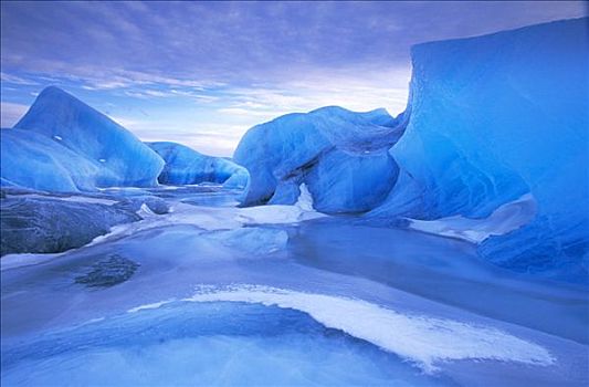 蓝色,冰山,冰岛