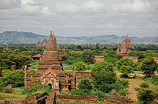 塔,地点,佛教,老,蒲甘,异教,缅甸,东南亚,亚洲