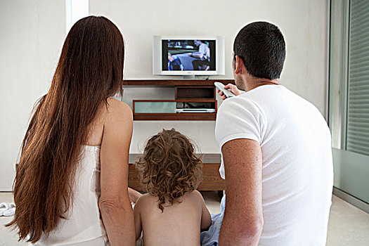 家庭,看电视,一起