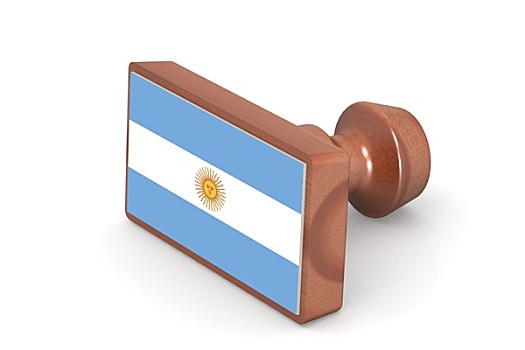 留白,木质,图章,阿根廷,旗帜