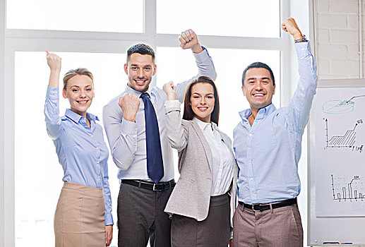 商务,办公室,成功,胜利,概念,高兴,企业团队,庆贺