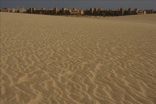 荒漠沙丘,户外,巨大,酒店,岛屿,佛得角,非洲
