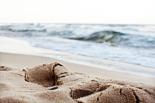 沙子,海滩,特写