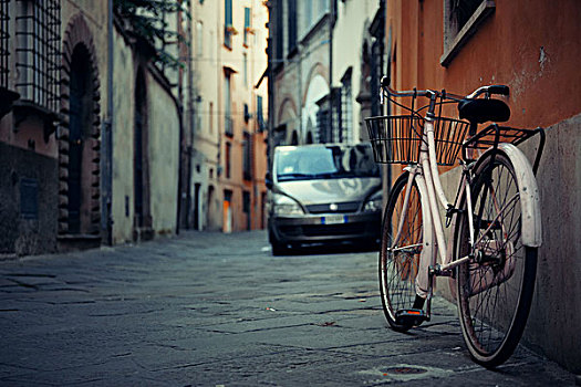 卢卡,街道,风景,自行车,意大利