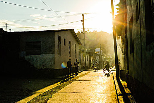 荒废,建筑,小路,巴拉科阿,古巴