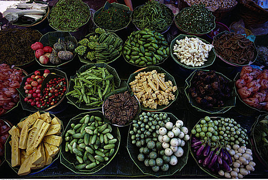 蔬菜,市场,曼谷,泰国