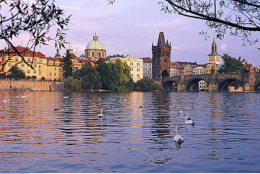 伏尔塔瓦河,布拉格城堡,捷克共和国