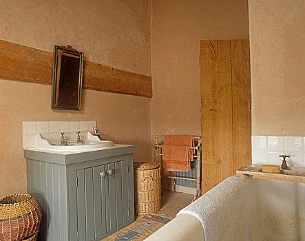 盥洗池,木质,橱柜套件,乡村风格,浴室