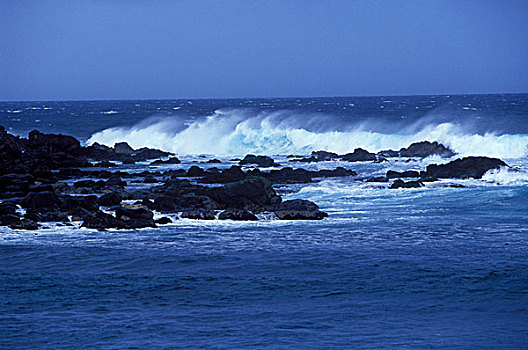 风景,海滩,公路,展示,碰撞,石头,毛伊岛,夏威夷