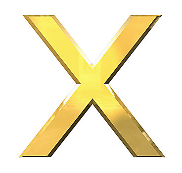 金色,字母x