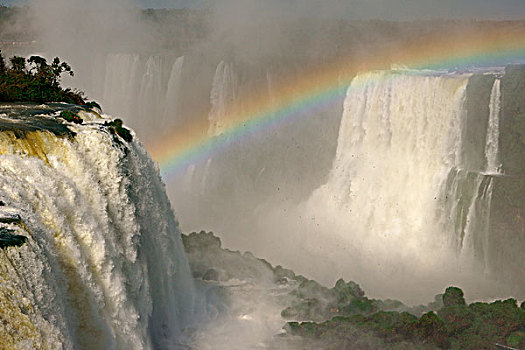 彩虹,伊瓜苏瀑布,巴西,南美