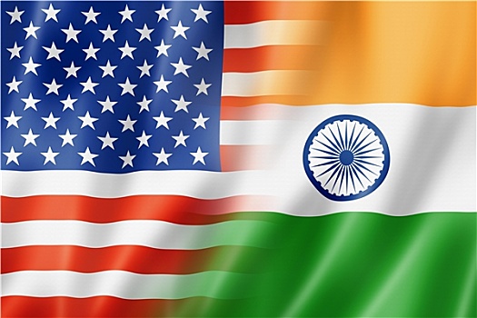美国,印度,旗帜