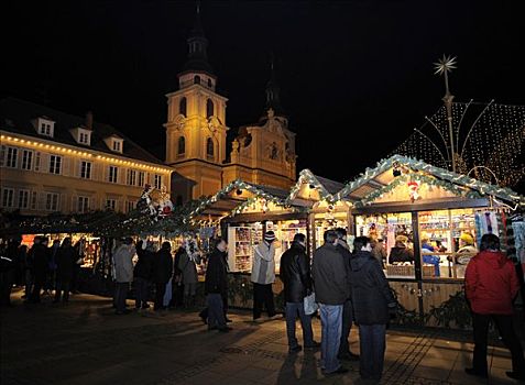 巴洛克,圣诞市场,路德维希堡,巴登符腾堡,德国
