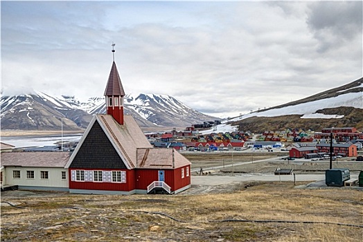 教堂,朗伊尔城,斯瓦尔巴特群岛,挪威