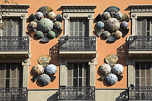 伞,壁饰,巴塞罗那,西班牙