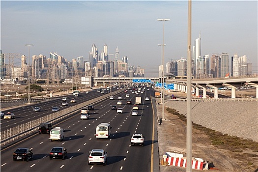 道路,地平线,迪拜,阿联酋