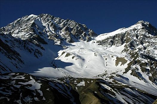 冰河,顶峰,北方,脸,安娜普纳地区,尼泊尔