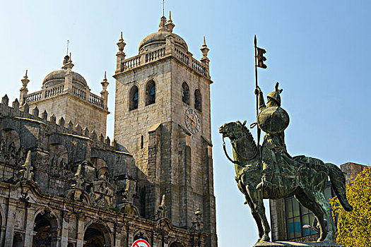 雕塑,大教堂,波尔图,葡萄牙