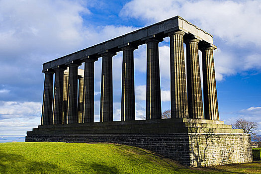苏格兰,城市,爱丁堡,国家纪念建筑,山,许多,欠缺,建筑,缺乏