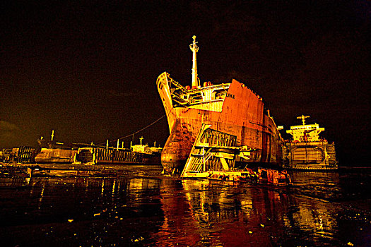 船,挪威,公司,搁浅,皇家,造船厂,孟加拉,八月,2008年,商务,展示,院子