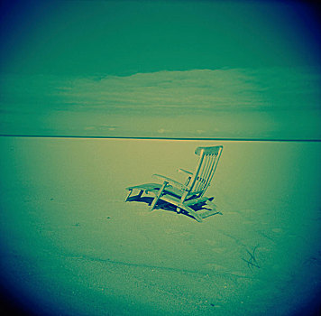 俯拍,椅子,海滩