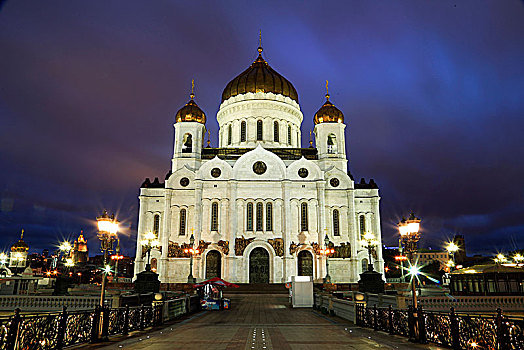 莫斯科户外景观夜景建筑