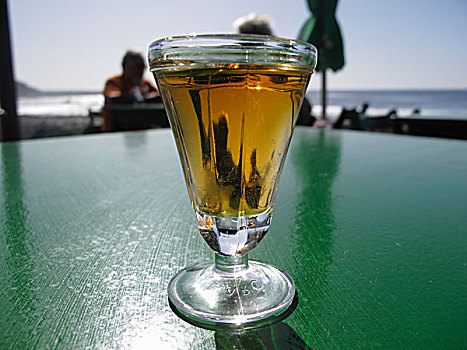 玻璃杯,蜂蜜,朗姆酒,兰索罗特岛,加纳利群岛,西班牙,欧洲