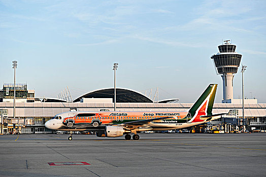 空中客车,特别,吉普车,塔,正面,1号航站楼,慕尼黑,机场,上巴伐利亚,德国,欧洲