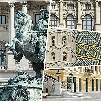 抽象拼贴画,维也纳,奥地利,图像,旅行,背景,照片