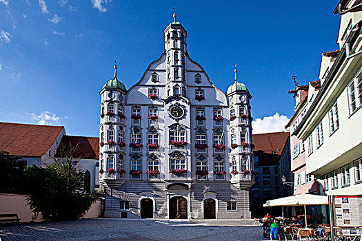 市政厅,迈明根,斯瓦比亚,巴伐利亚,德国,欧洲