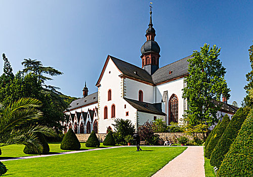 教堂,花园,西多会,埃尔特维勒,莱茵,莱茵高地区,黑森州,德国,欧洲