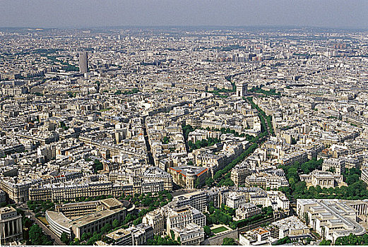 航拍,巴黎,展示,拱形
