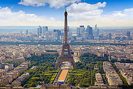 巴黎,埃菲尔铁塔,天际线,航拍,法国