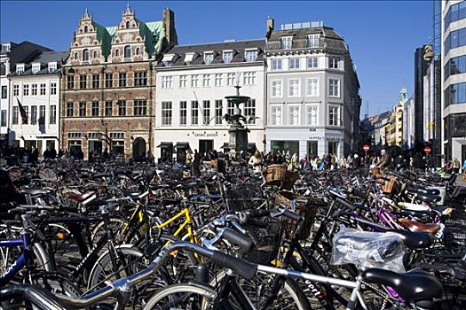 街景,自行车,哥本哈根,丹麦